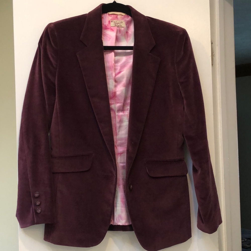 Maroon velvet blazer